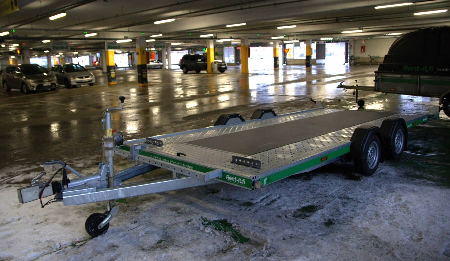 Rent-it autotraileri edestä